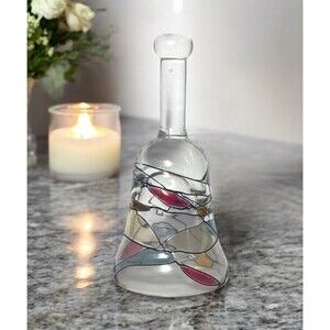 Vintage PartyLite Mosaic Calypso Bell Stained Glass Candle Snuffer
